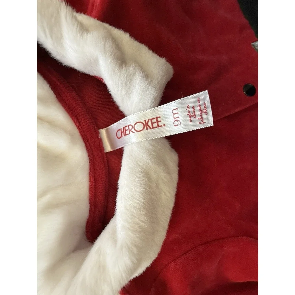Cherokee Infant 9m Santa Clause Plants Sweater Hat Suit
